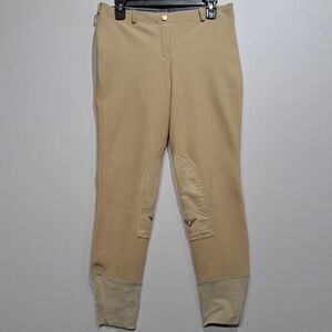 TuffRider Ladies Starter Low rise Pull-On Knee Patch Breeches  Light Tan 30